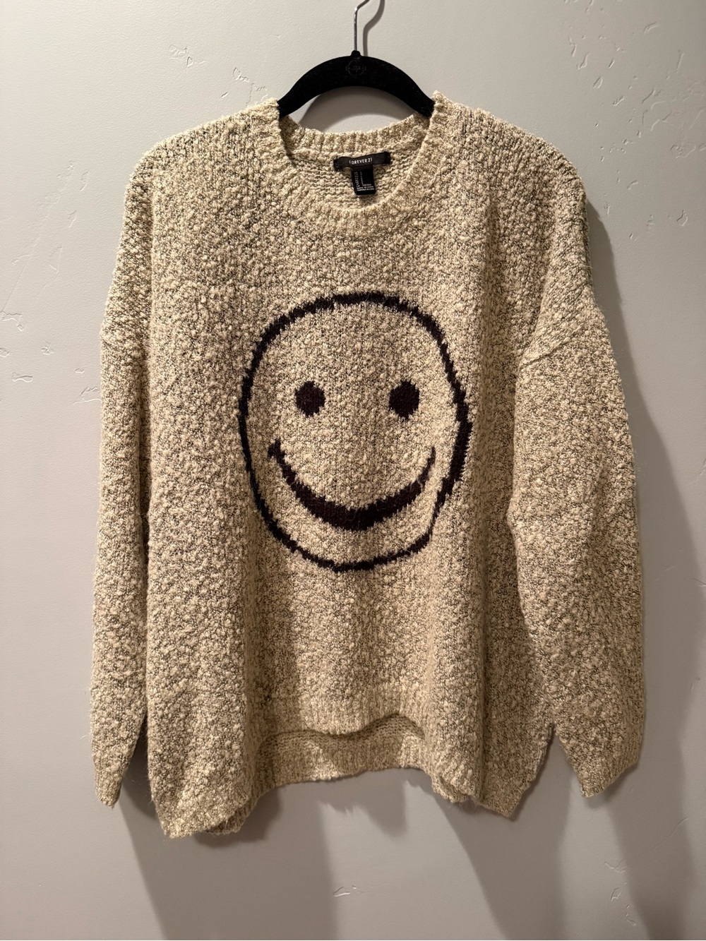 Cozy Smile Bouclé Crewneck Sweater - Cream